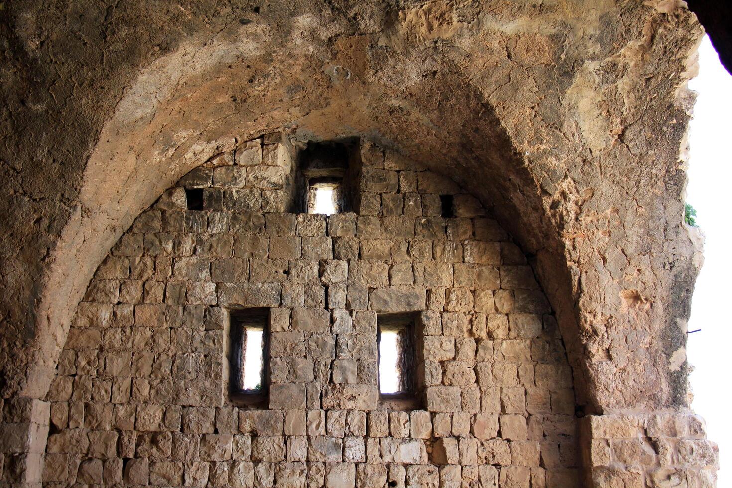 02 12 2024 Haifa Israel. Yehiam is the ruins of a Crusader and Ottoman-era fortress in western Galilee, Israel. photo