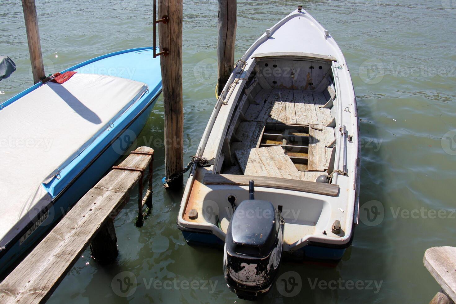 A pier on the shore for mooring boats and yachts. photo