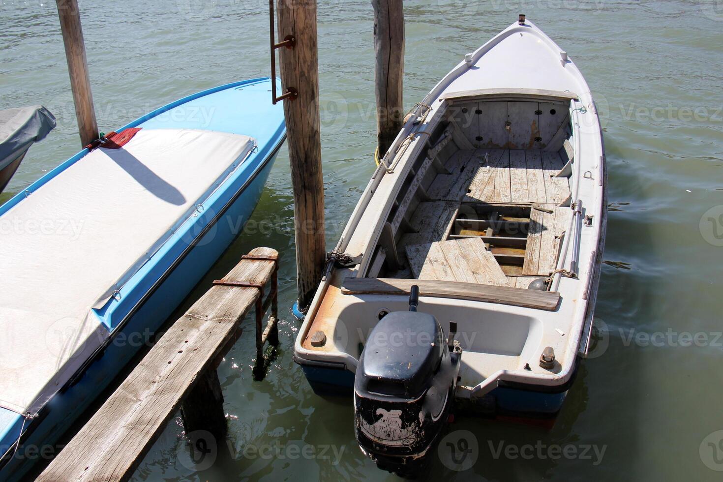 A pier on the shore for mooring boats and yachts. photo