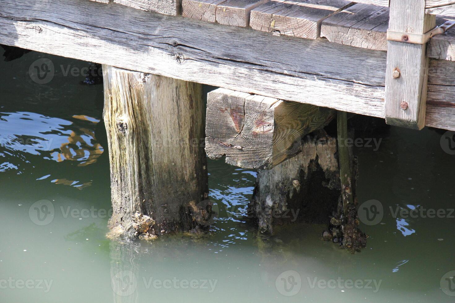 A pier on the shore for mooring boats and yachts. photo