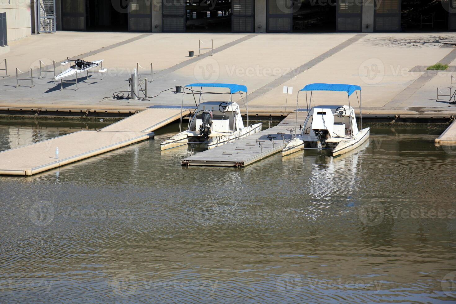 A pier on the shore for mooring boats and yachts. photo