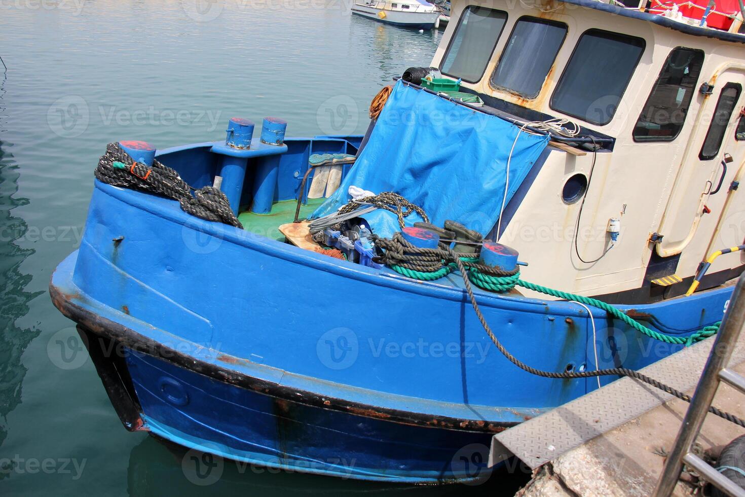A pier on the shore for mooring boats and yachts. photo