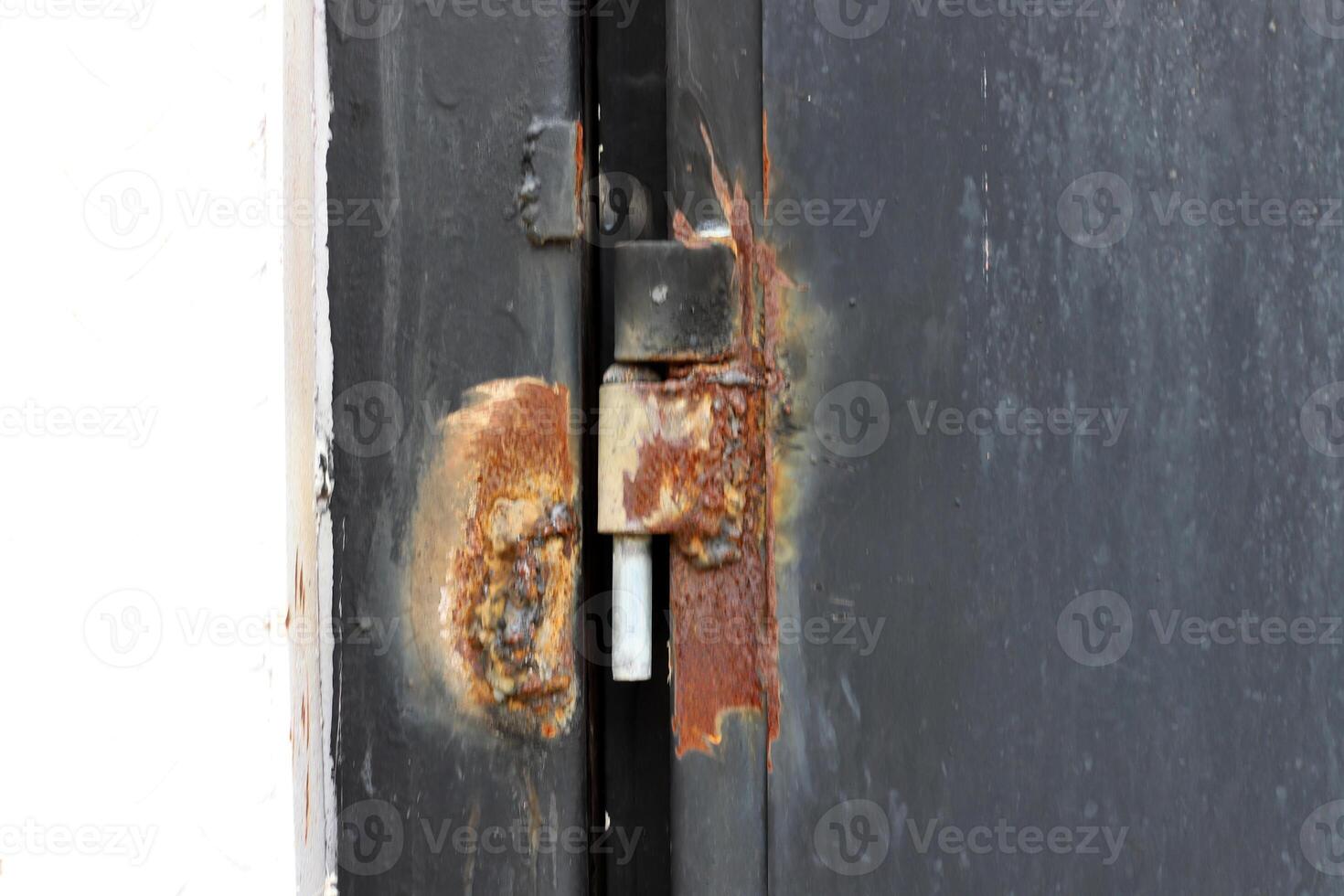 Texture of old and rusty iron. Rusty metal products. photo