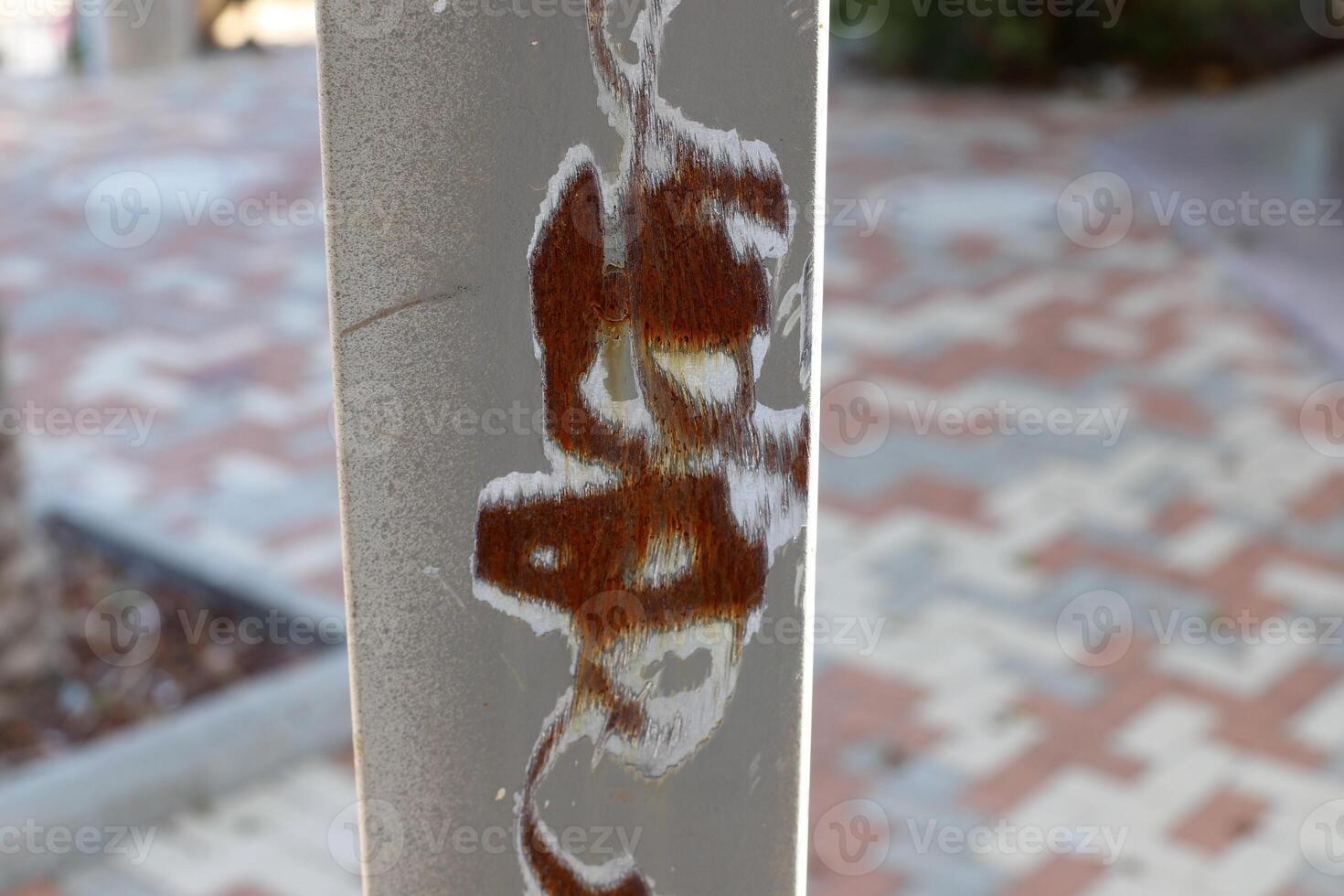 Texture of old and rusty iron. Rusty metal products. photo
