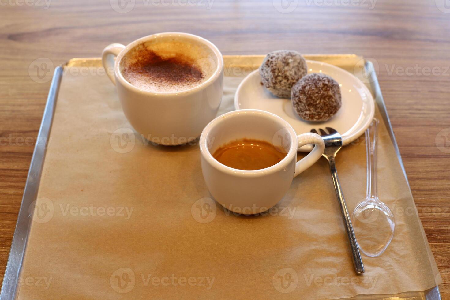 A cup of hot aromatic coffee. illustration . photo