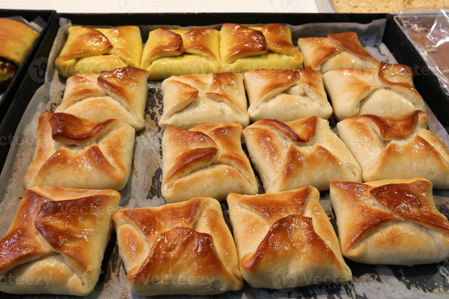 Bread and bakery products are sold in a bakery in Israel. photo