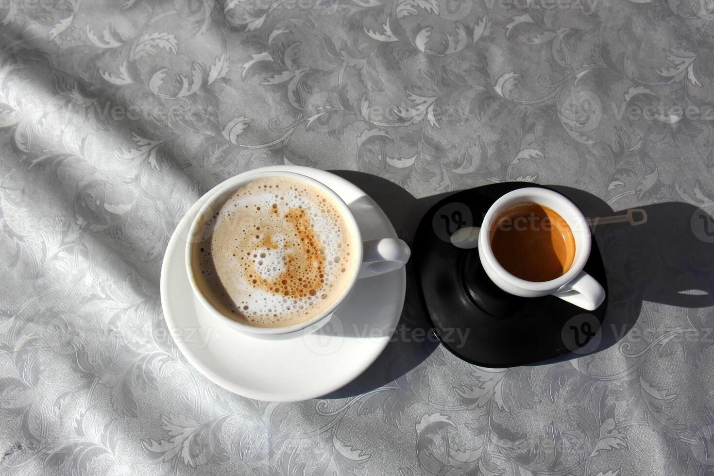 A cup of hot aromatic coffee. illustration . photo