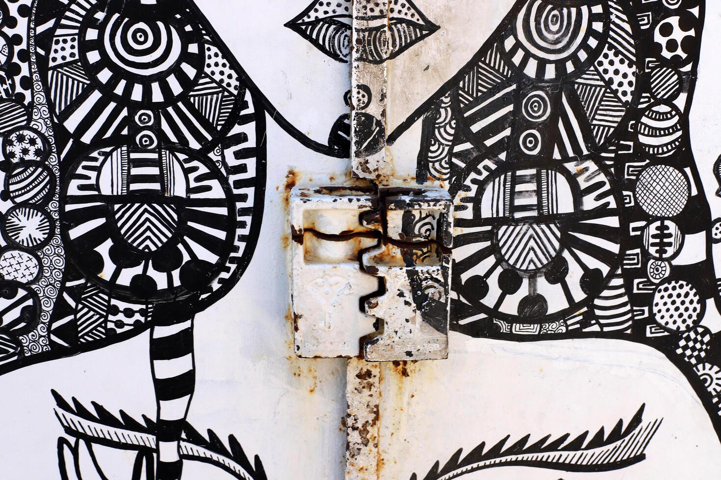 Tel Aviv Israel March 20, 2024. Colorful graffiti on the walls of houses in the city of Tel Aviv. photo