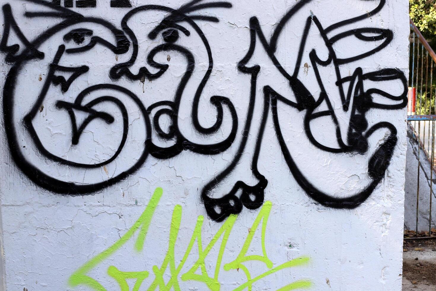 Tel Aviv Israel March 20, 2024. Colorful graffiti on the walls of houses in the city of Tel Aviv. photo