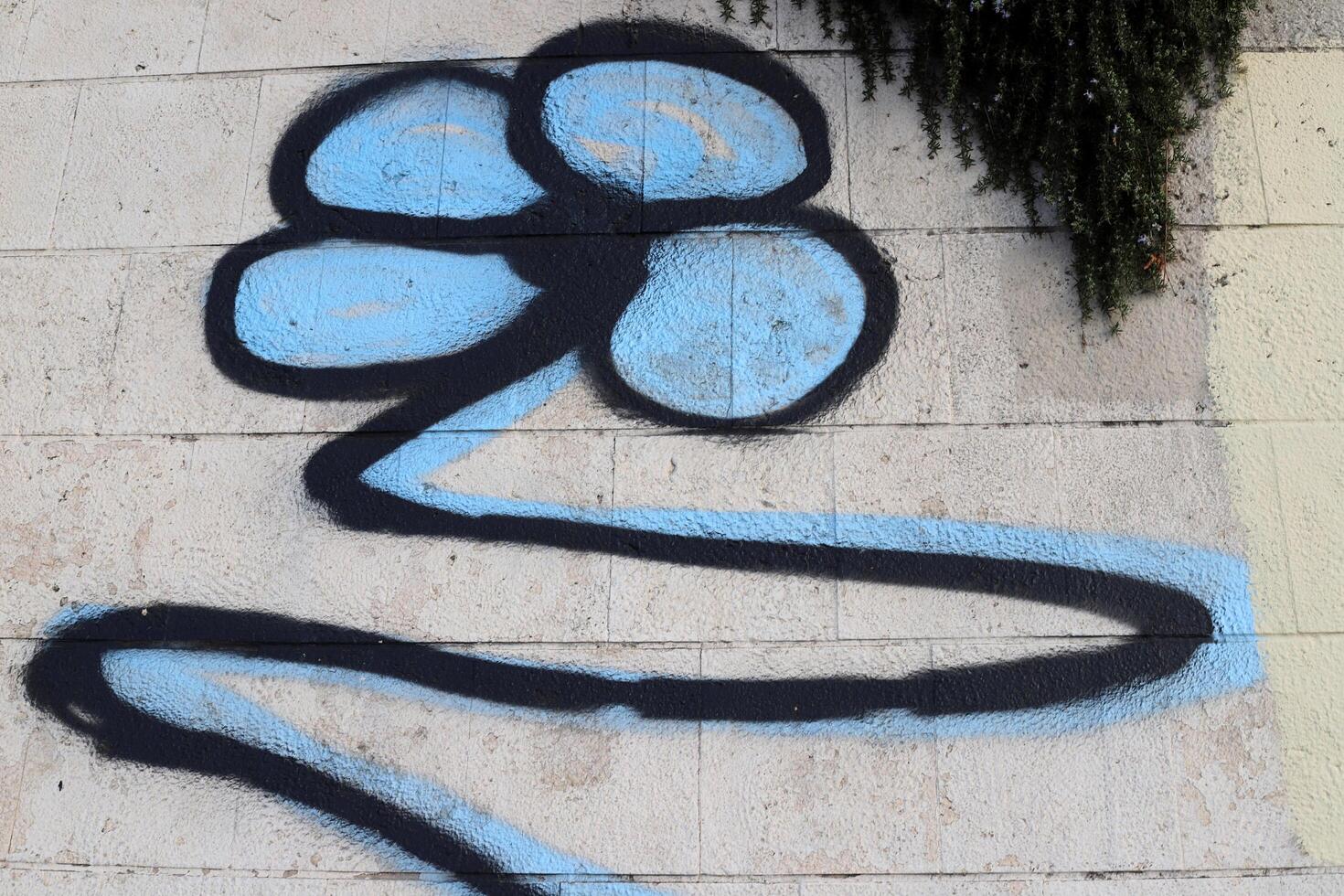 Tel Aviv Israel March 20, 2024. Colorful graffiti on the walls of houses in the city of Tel Aviv. photo