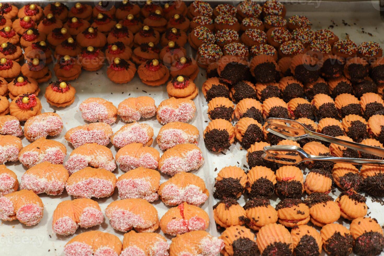 Bread and bakery products are sold in a bakery in Israel. photo