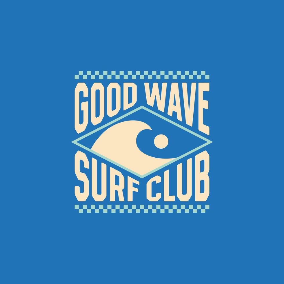 Vintage surf logo design template for surf club, surf shop, surf merch. vector