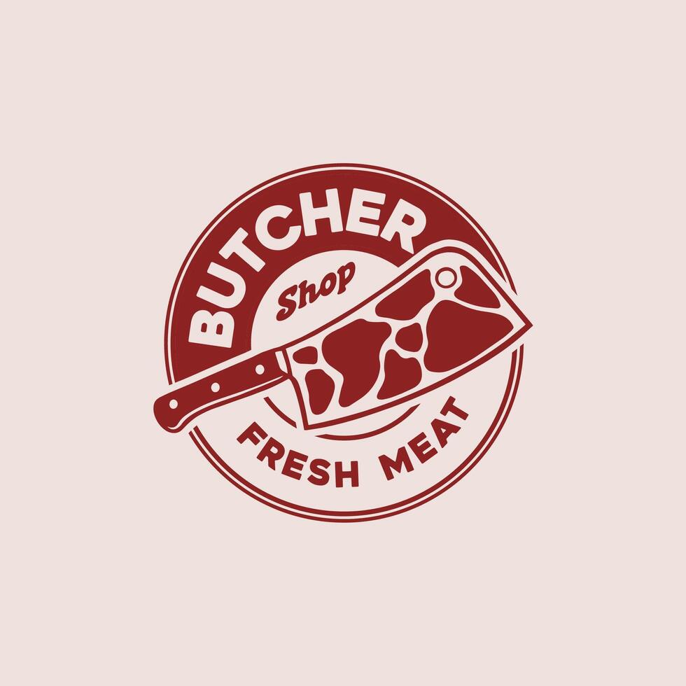 Butcher shop logo design template vector