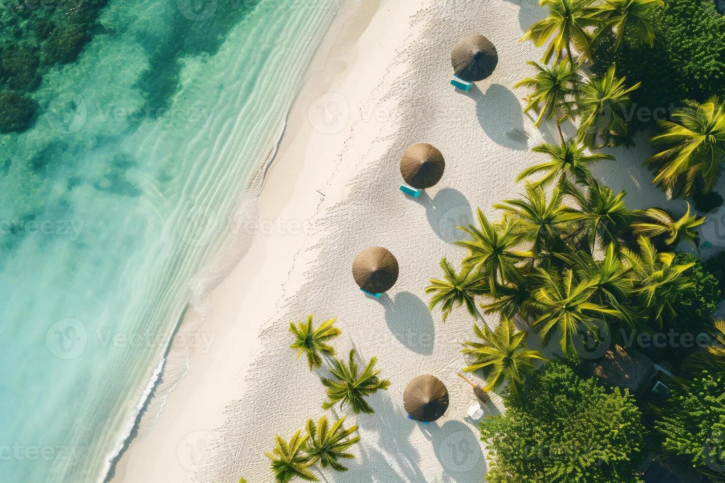 Photo relaxing aerial beach scene summer vacation