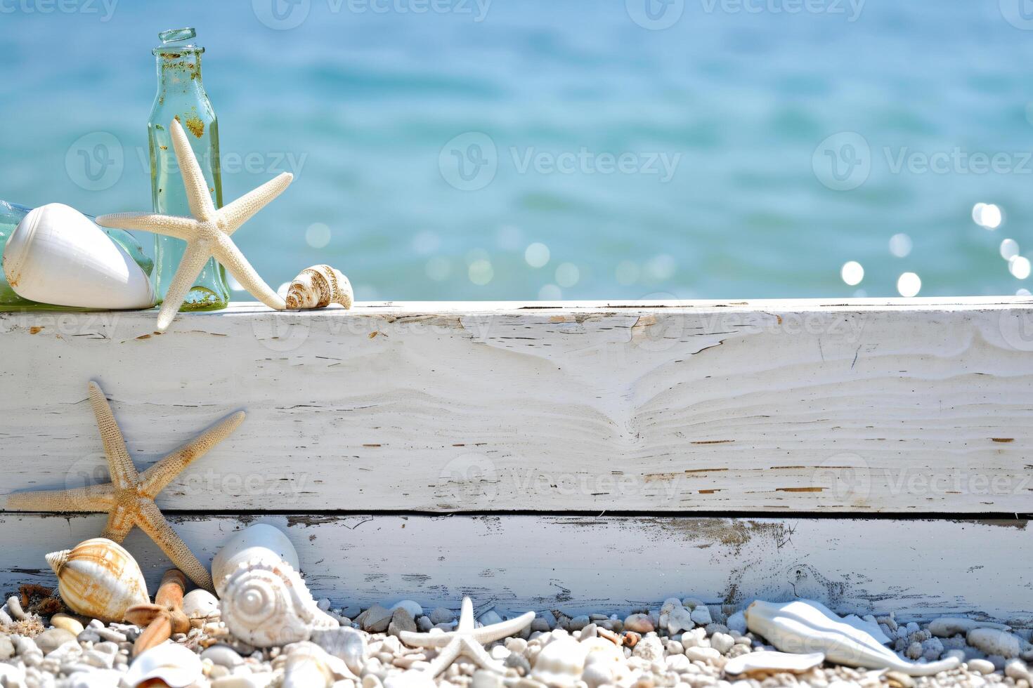 photo white wooden board with other objects