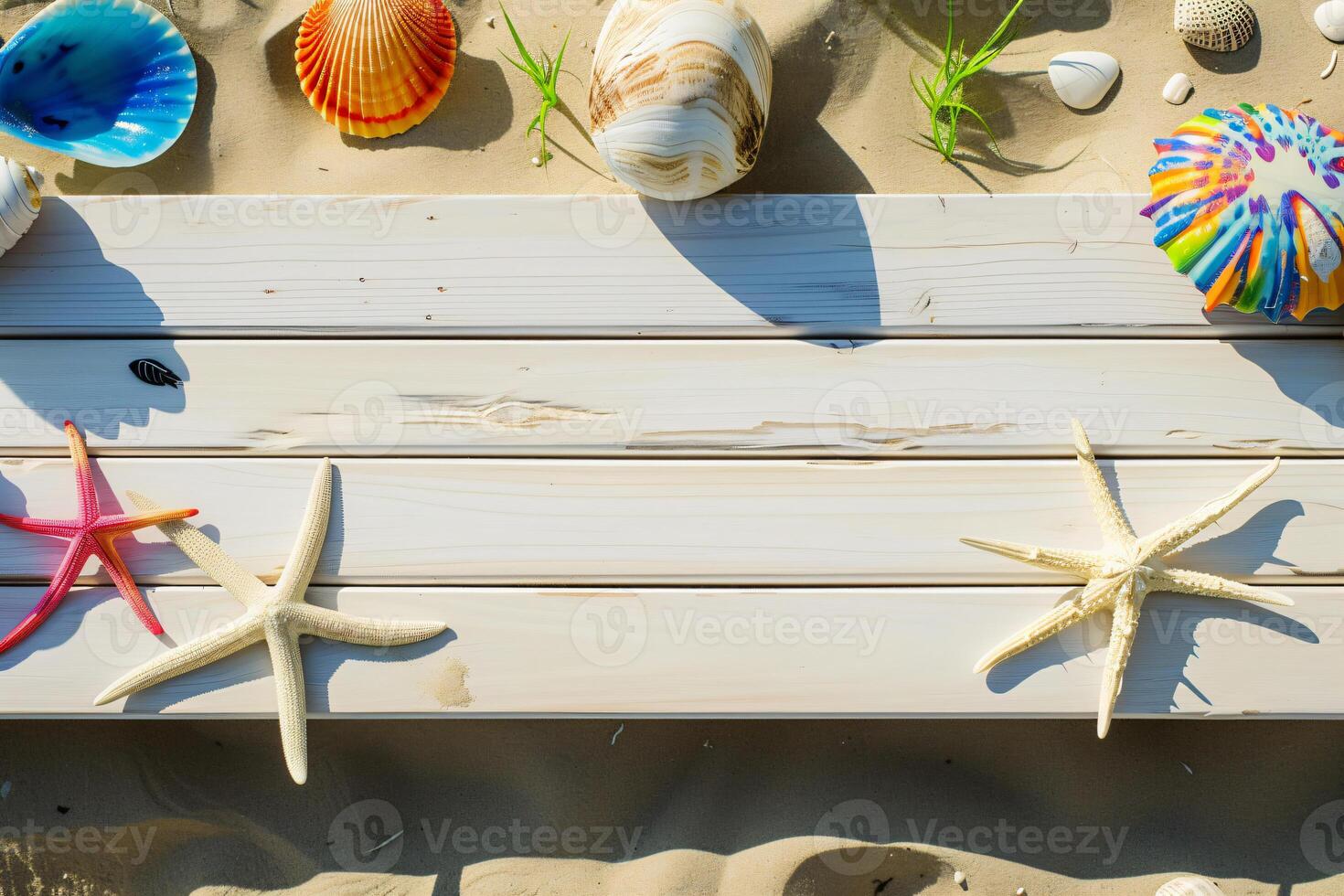 photo white wooden board with other objects