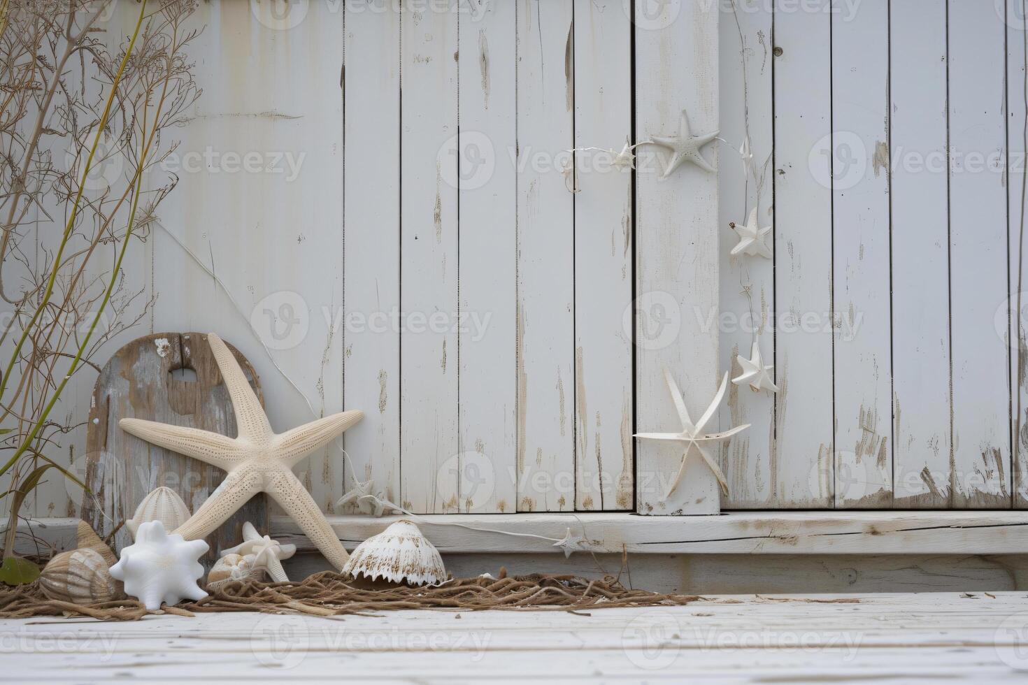 photo white wooden board with other objects