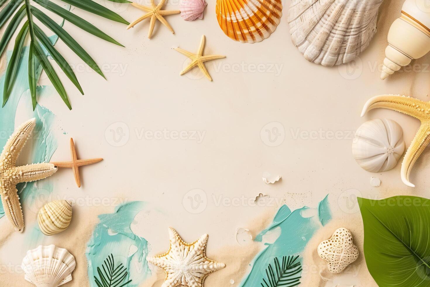 photo beach background with beach elements
