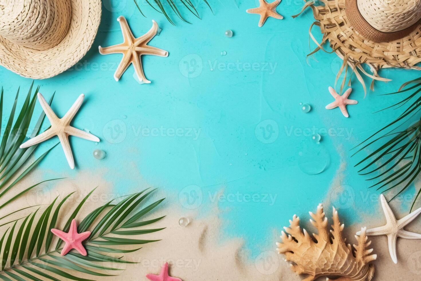 photo beach background with beach elements