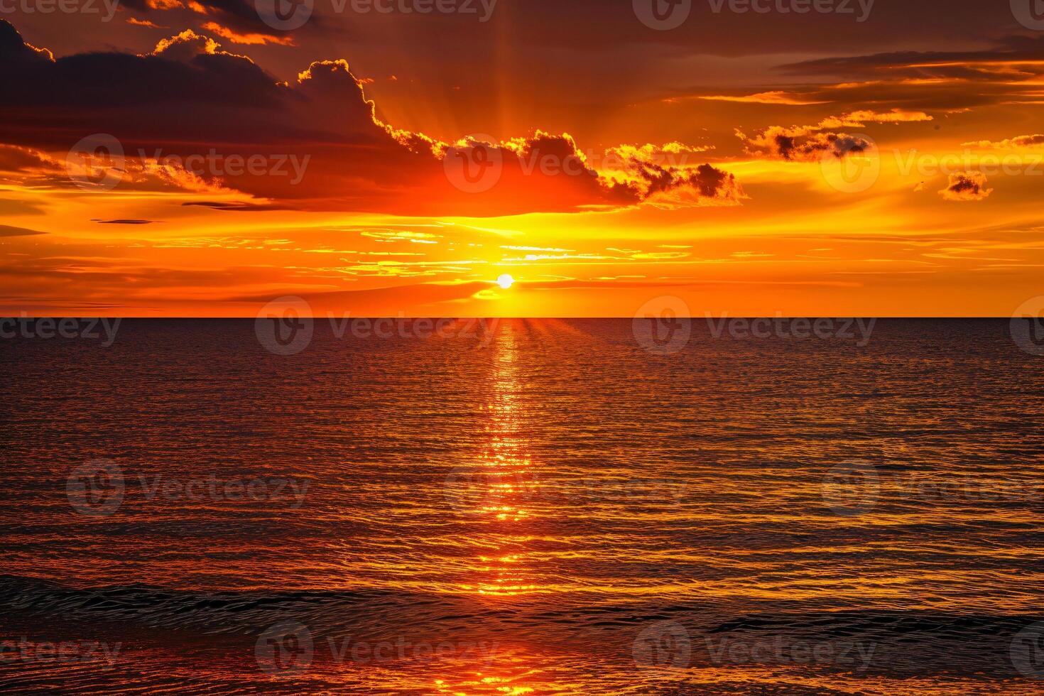 photo breathtaking sunset in the evening