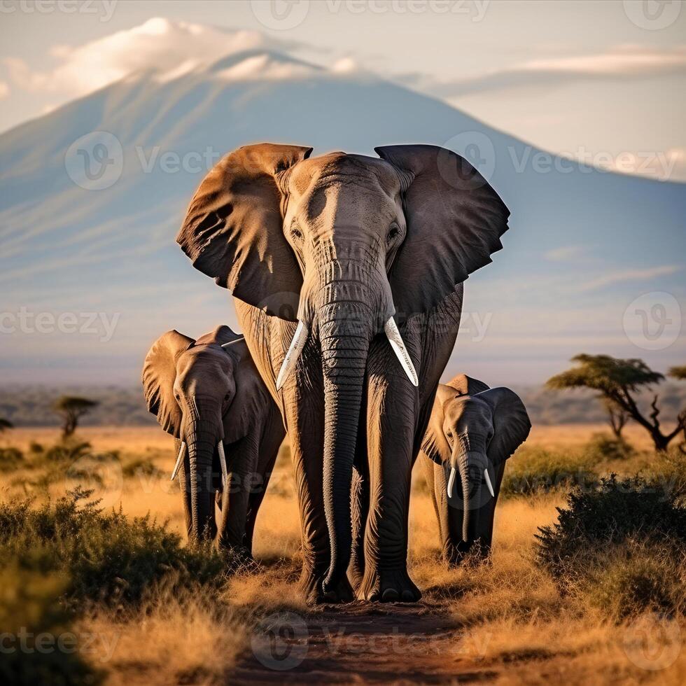 foto elefantes en amboseli nacional parque Kenia África