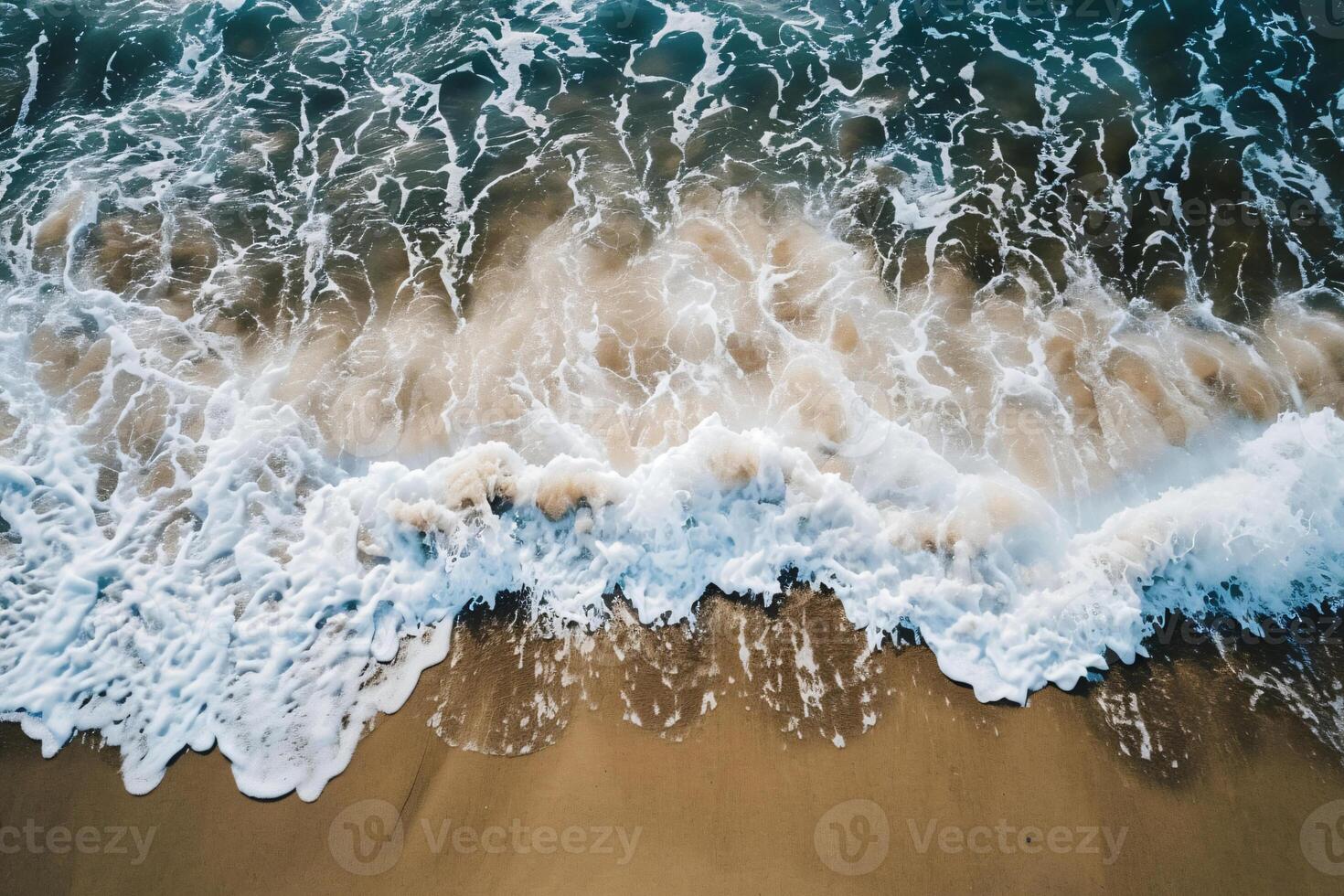 photo vertical overhead shot of a wavy sea