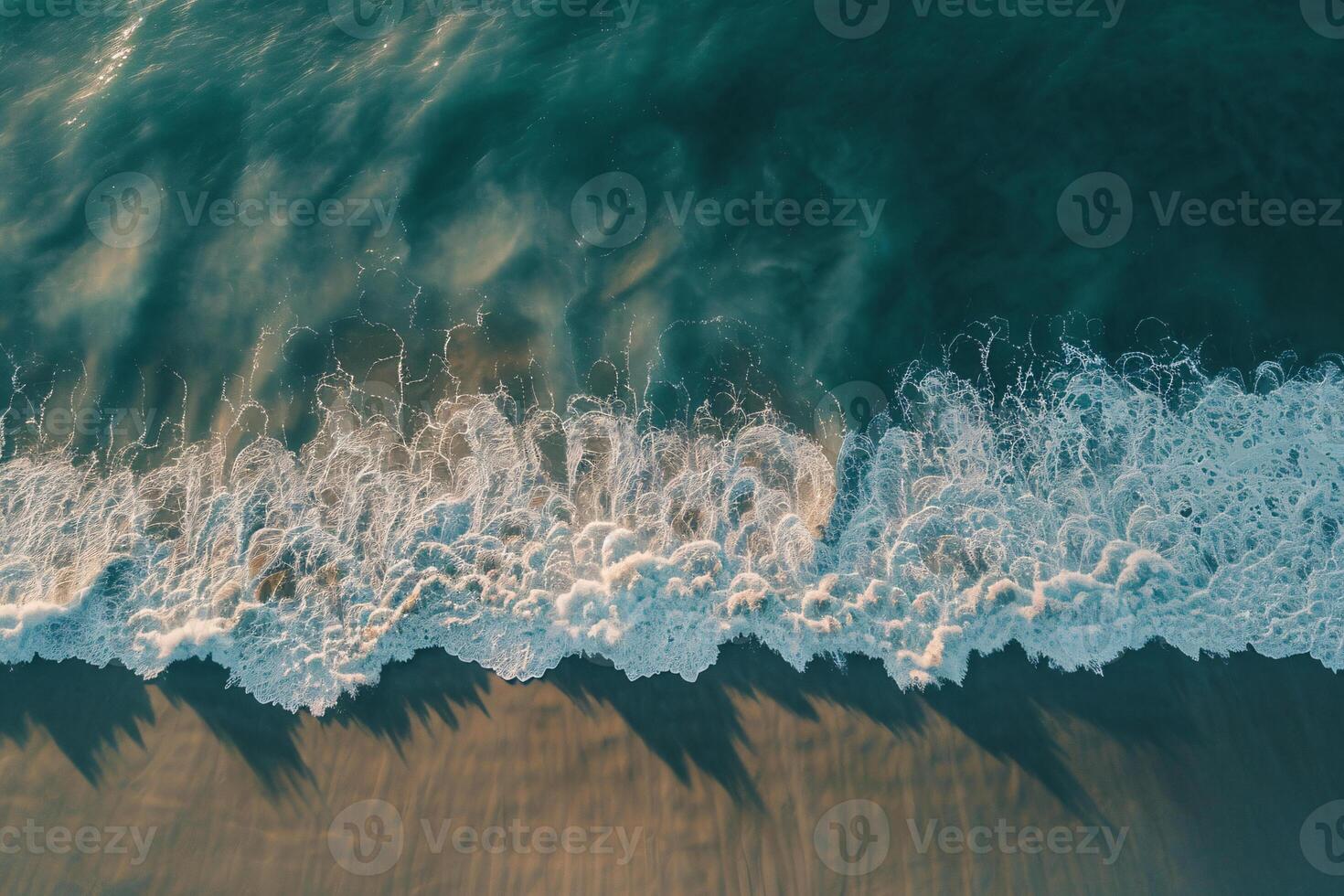 photo vertical overhead shot of a wavy sea