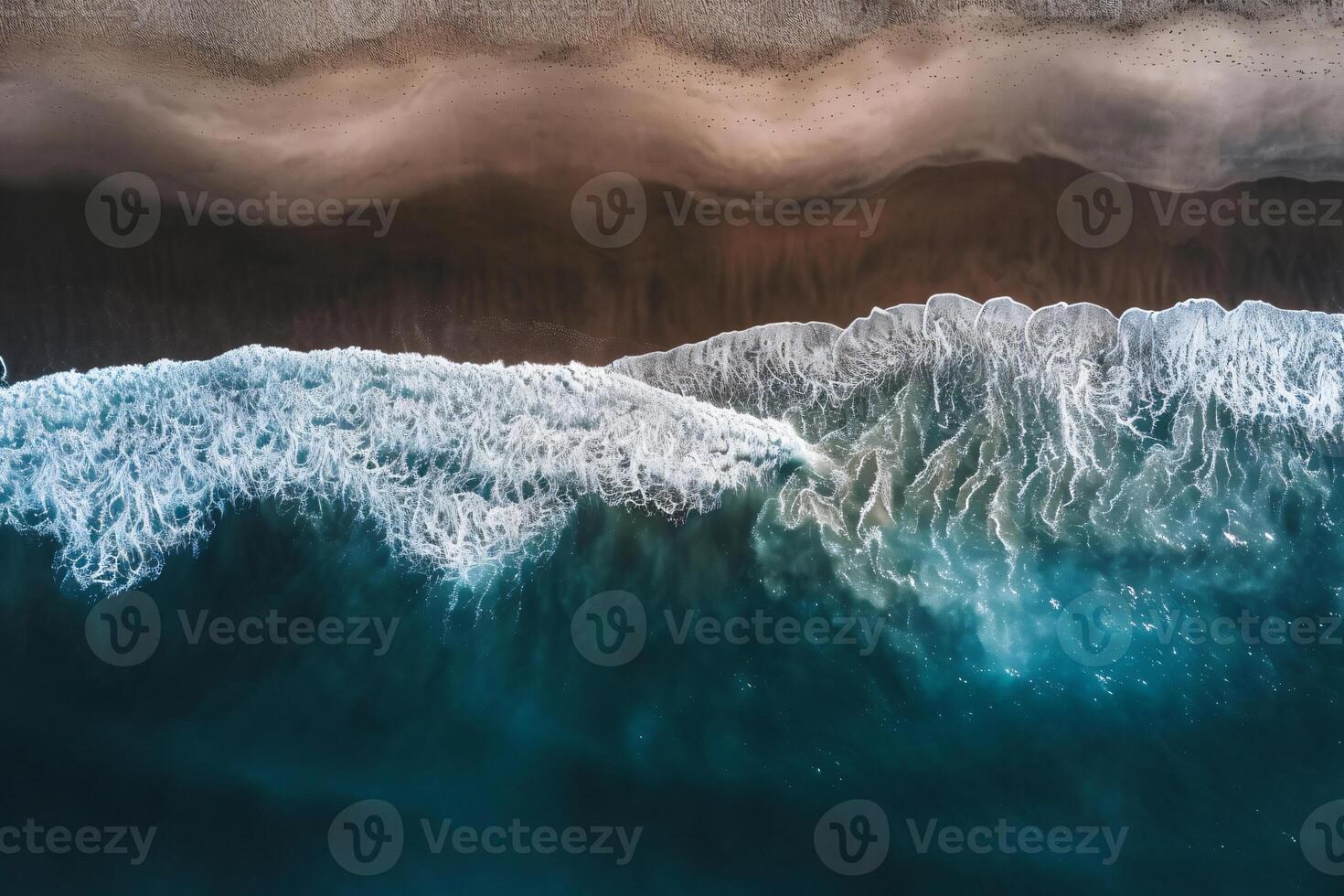 photo vertical overhead shot of a wavy sea