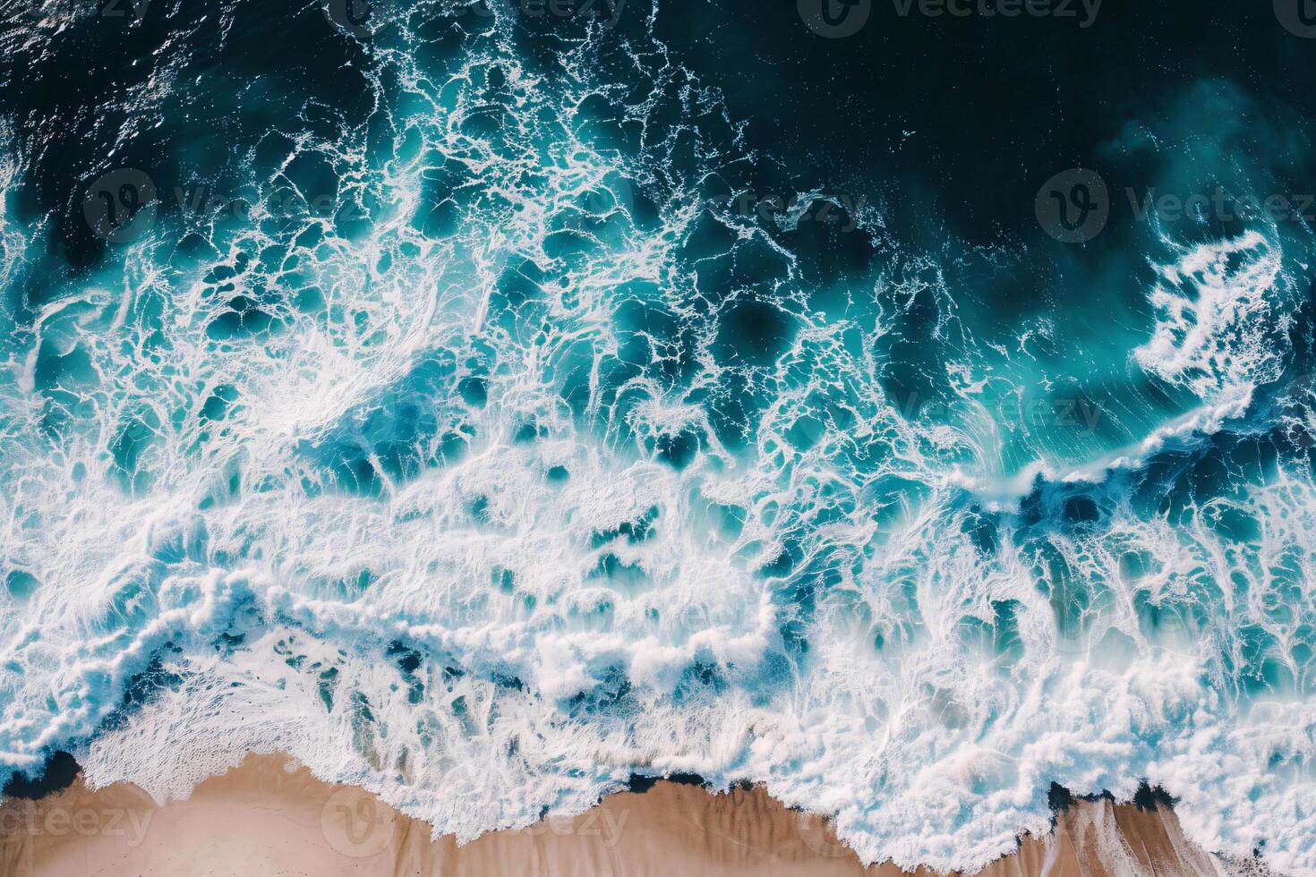 photo vertical overhead shot of a wavy sea