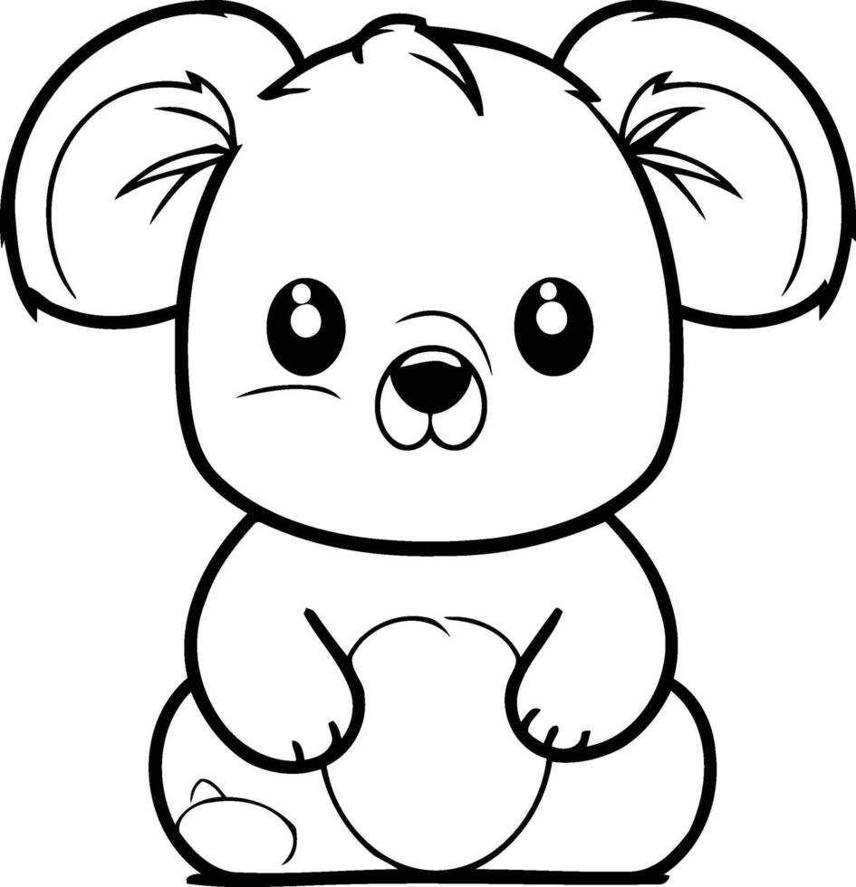 Cute koala character cartoon on white background. illustration. vector