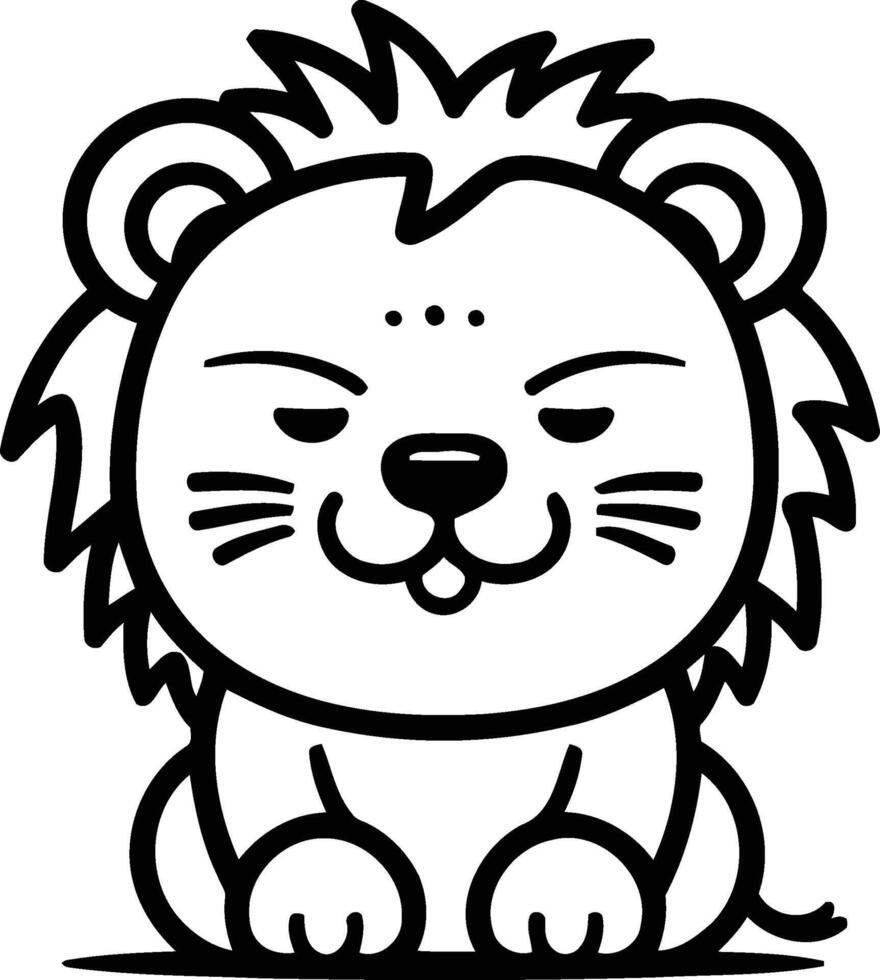 Cute cartoon lion. illustration. Isolated on white background. vector