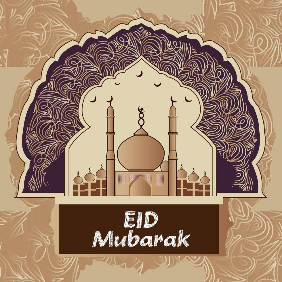 gratis eid Mubarak cultural islámico festival mezquita antecedentes diseño. vector