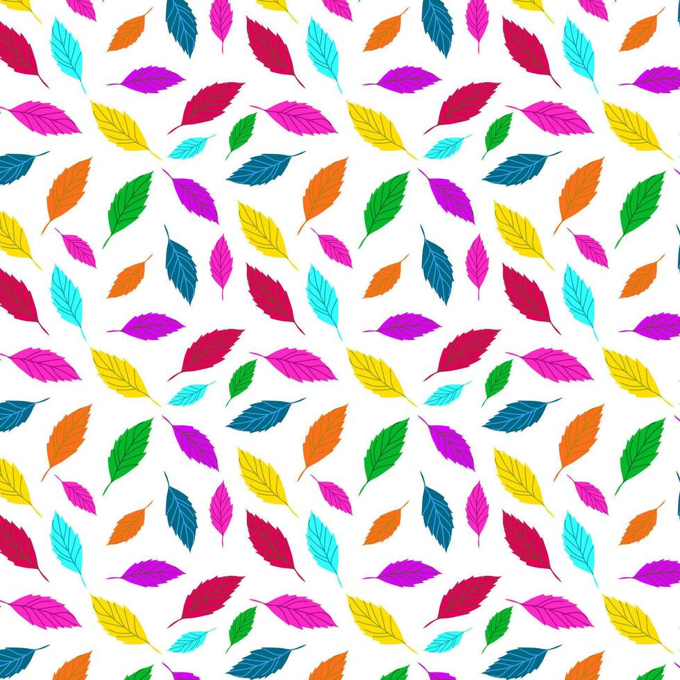 Colorful seamless pattern with colored leaves. Design for decor, prints, textile, furniture, cloth, digital print etc... vector