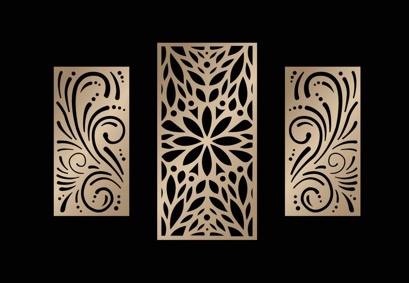 Laser and cnc cutting panels template. Decorative die cut pattern Free vector