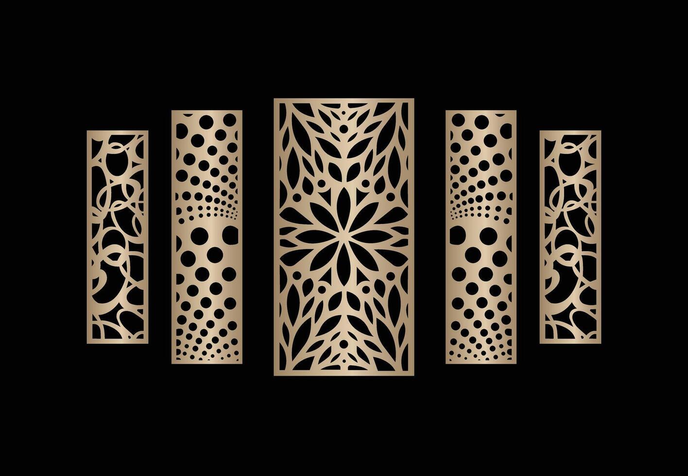 Laser and cnc cutting panels template. Decorative die cut pattern Free vector