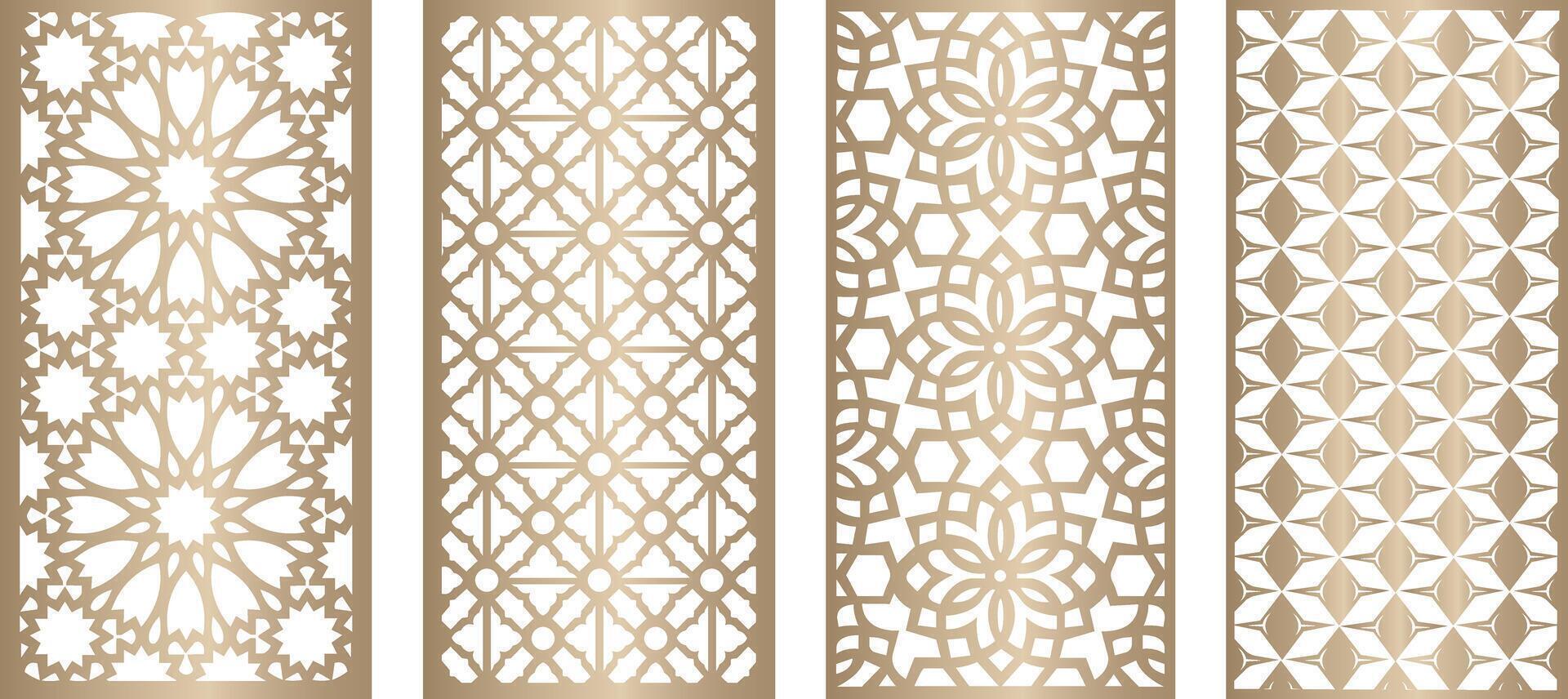 Laser and cnc cutting panels template. Decorative die cut pattern Free vector