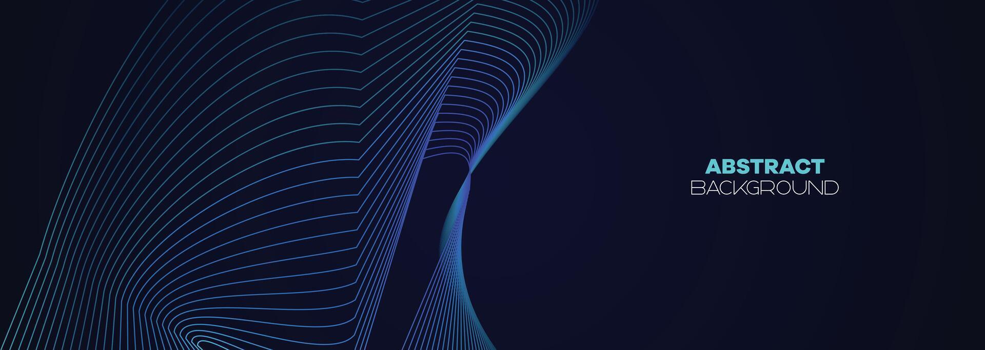 Dark blue, Green abstract banner background with glowing geometric lines. Navy blue gradient shiny lines pattern Futuristic technology web background for Science, cover, website, header, brochure vector