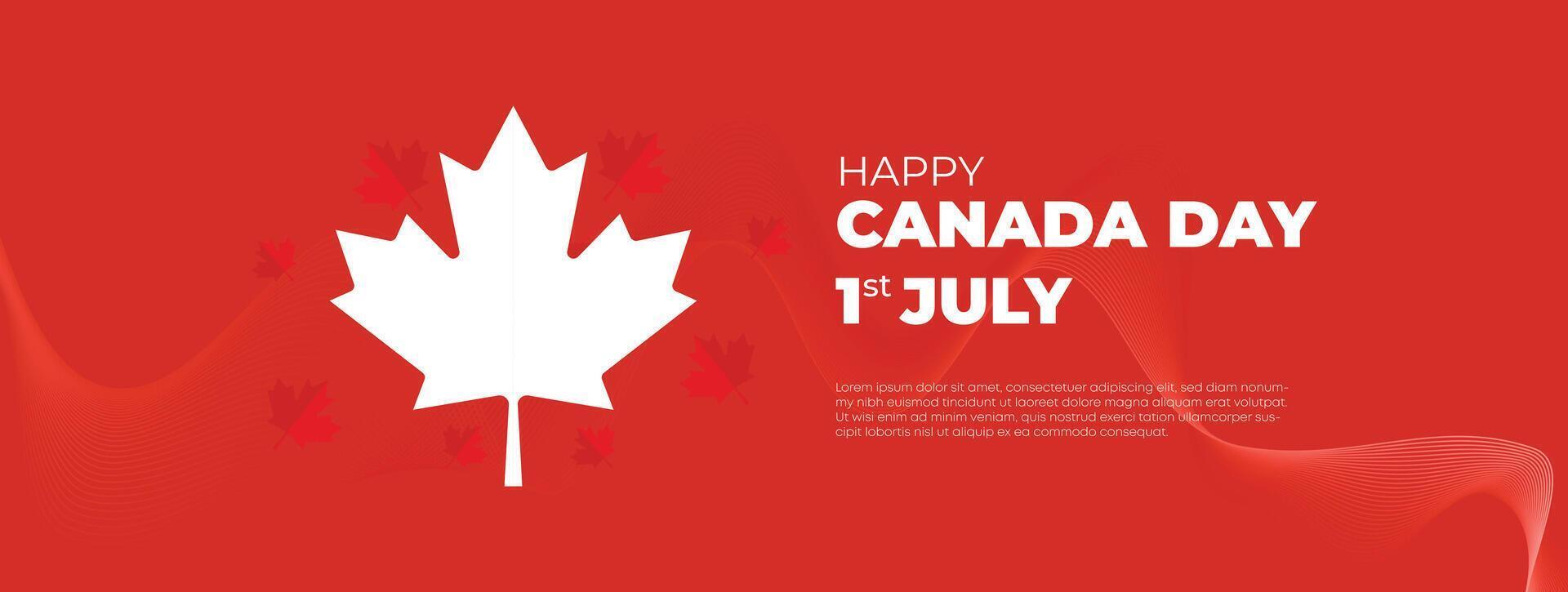 Canada Day Sale Web Banner. Happy Canada Independence Day Mega Big Sale Banner Background Illustration. Canada Day Weekend Promotion Discount Banner. First of July Holiday Special Offer Template vector