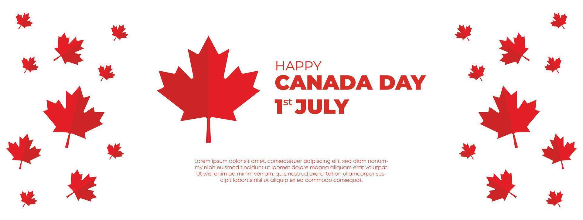 Canada Day Sale Web Banner. Happy Canada Independence Day Mega Big Sale Banner Background Illustration. Canada Day Weekend Promotion Discount Banner. First of July Holiday Special Offer Template vector