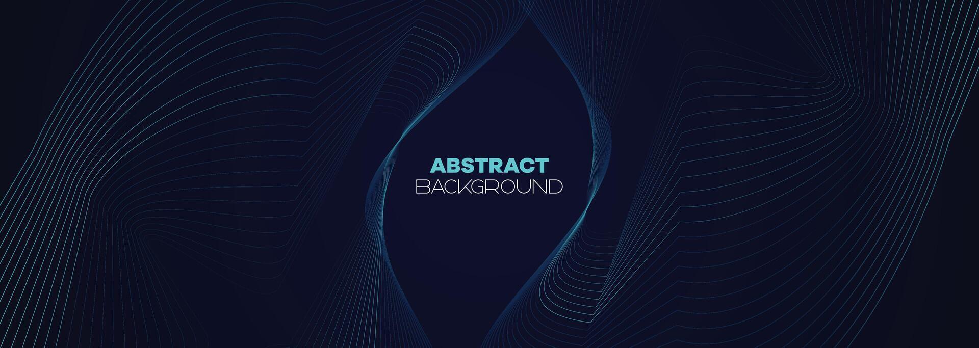 Dark blue, Green abstract banner background with glowing geometric lines. Navy blue gradient shiny lines pattern Futuristic technology web background for Science, cover, website, header, brochure vector