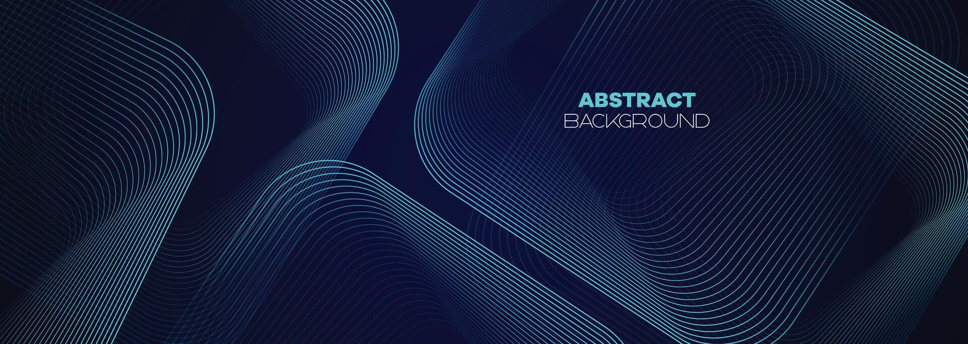 Dark blue, Green abstract banner background with glowing geometric lines. Navy blue gradient shiny lines pattern Futuristic technology web background for Science, cover, website, header, brochure vector