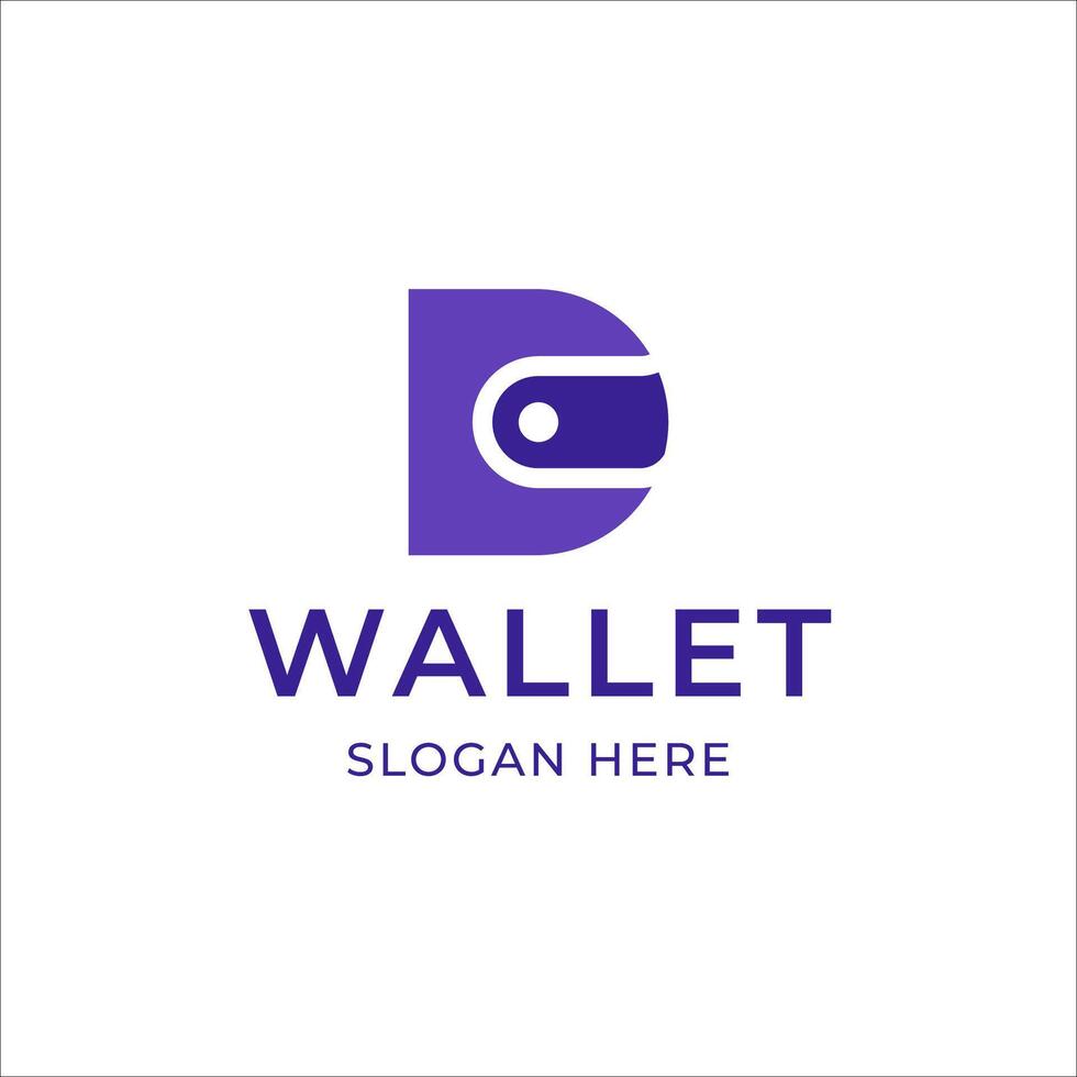 Wallet Modern Minimal Purple Logo vector