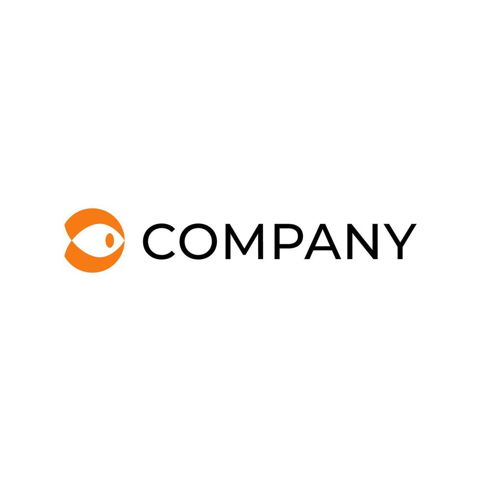 Fish modern minimal orange simple logo geometric mark symbol vector
