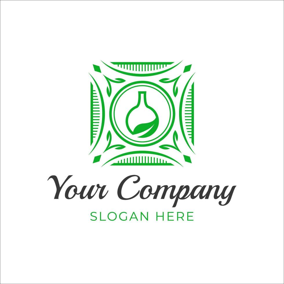 Plant Bottle Potion Abstract Art Logo vector