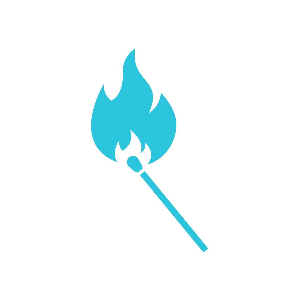 Burning match icon. Isolated on white background. From blue icon set. vector