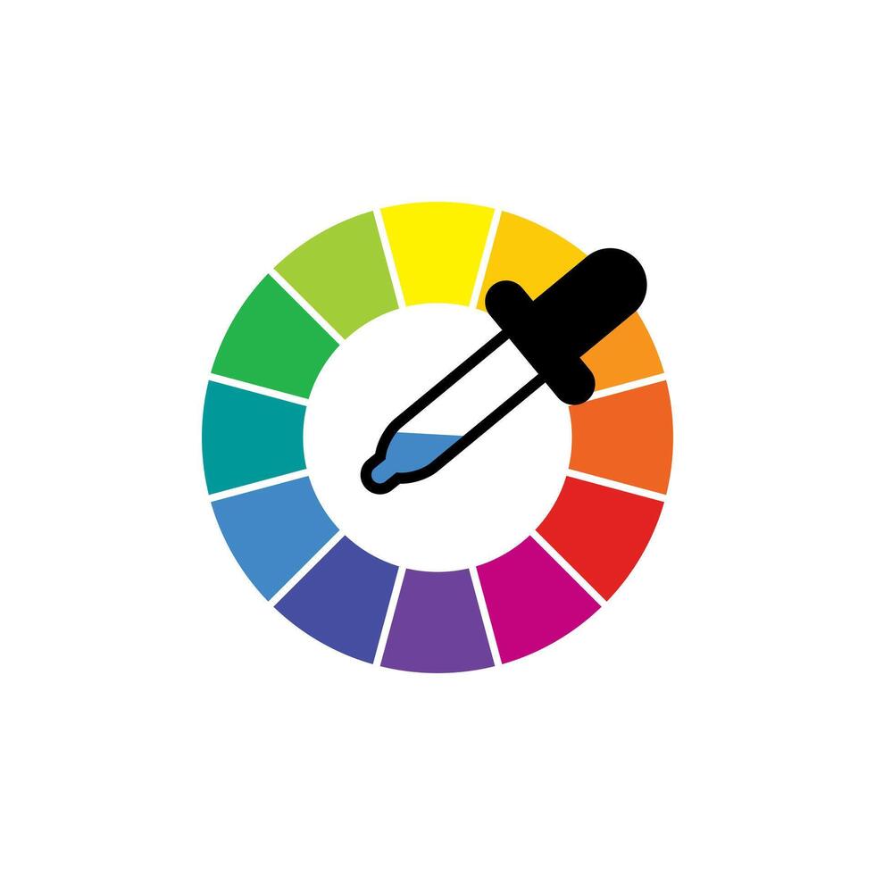 Pipette. Color picker. Color wheel. vector