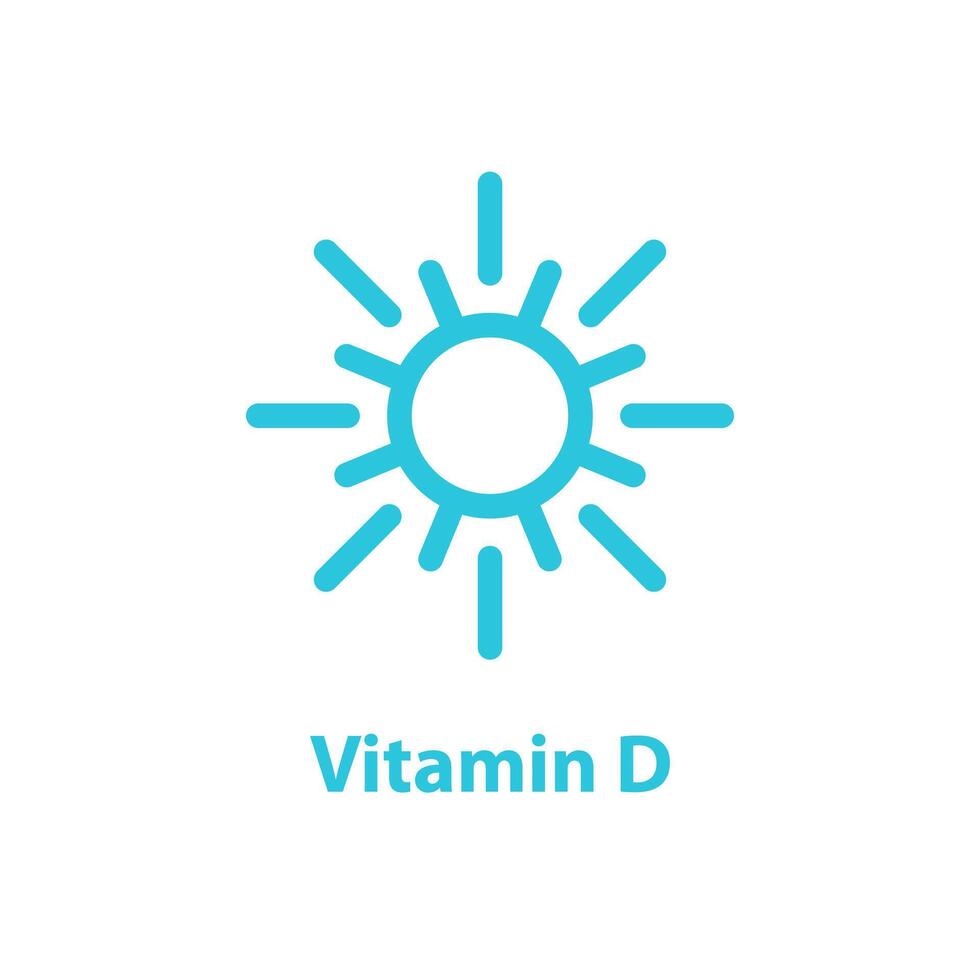 Sun, Vitamin D icon, Sunny day. Isolated on white background. From blue icon set. vector