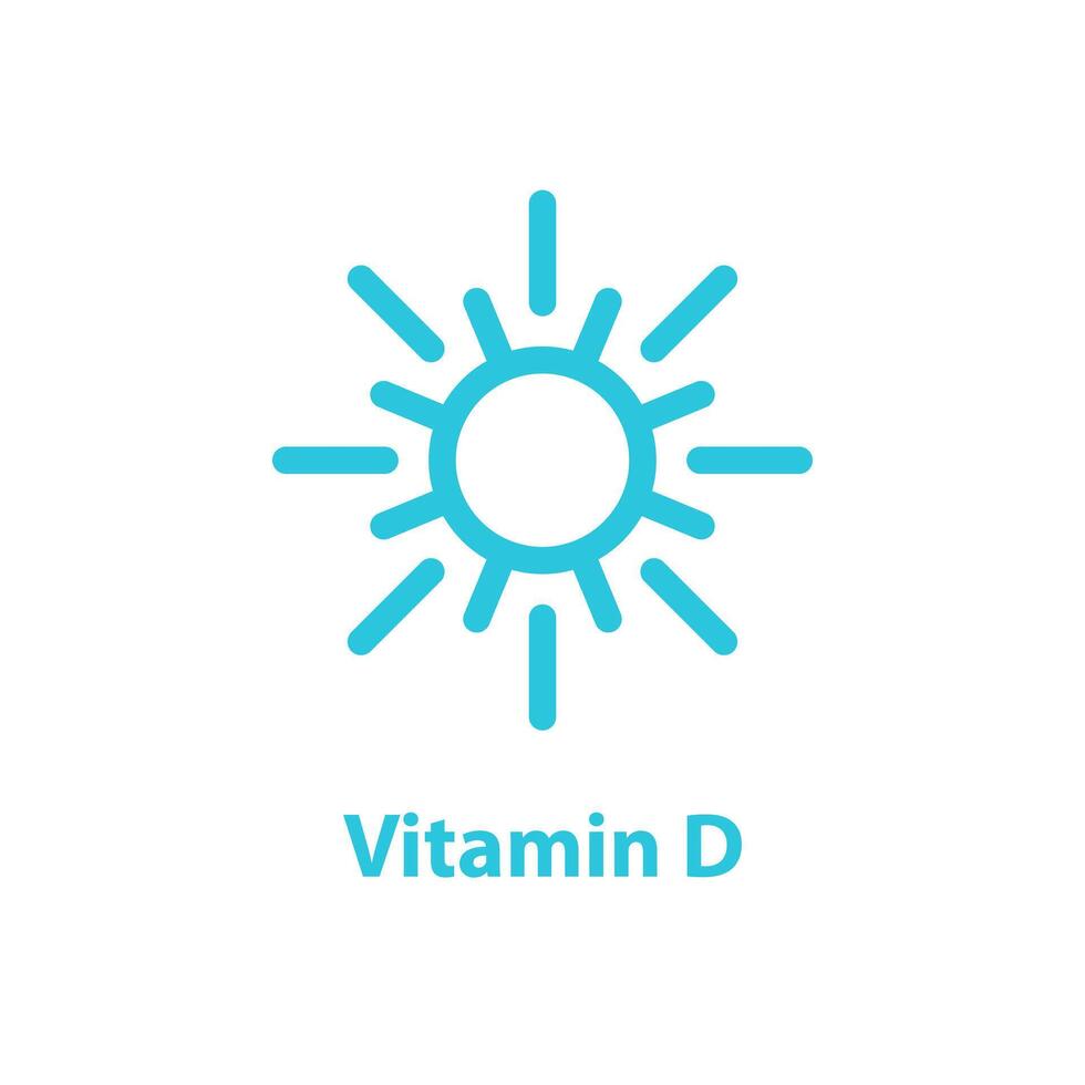 Sun, Vitamin D icon, Sunny day. Isolated on white background. From blue icon set. vector