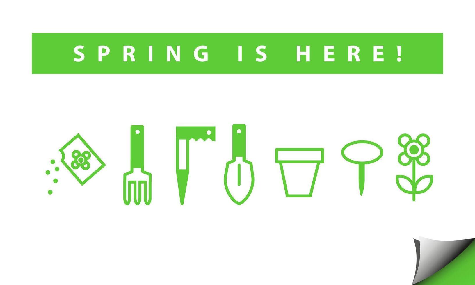Spring gardening tools for planting. Set of icons. vector