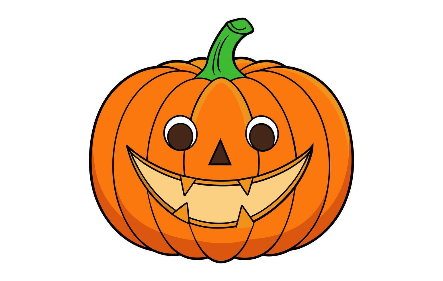 simpático dibujos animados jack-o-lantern. sonriente tallado calabaza personaje. ilustración aislado en blanco fondo. concepto de Víspera de Todos los Santos, amigable para niños decoración, festivo espíritu vector